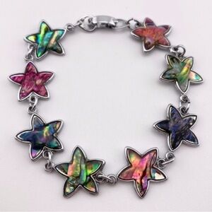 Faux Abalone Star Floral Bracelet